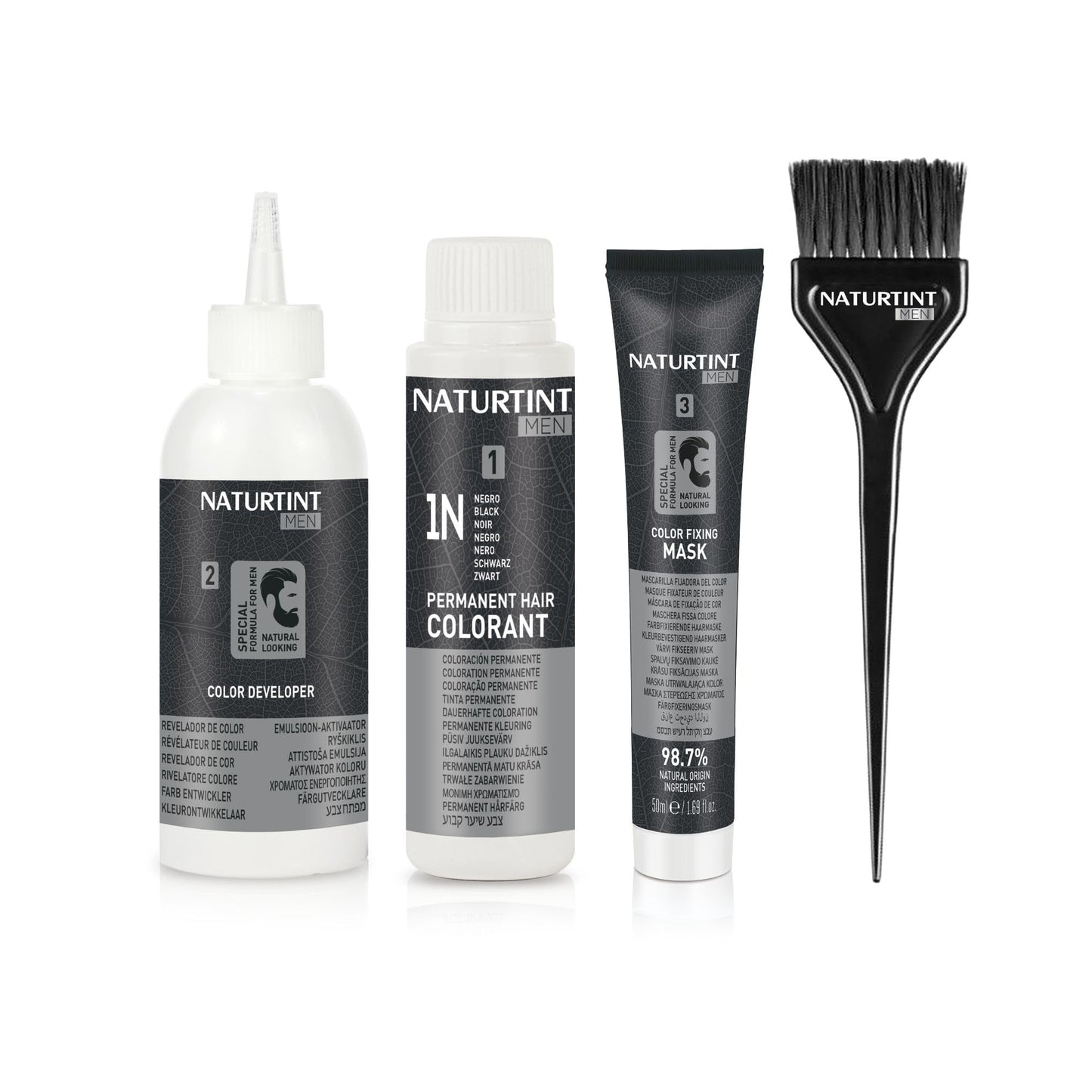 Naturtint Men Permanent Hair Colour Gel 4N Natural Chestnut for Hair Beard and Moustache. Ammonia Free, up to 100% Grey Coverage, Natural Looking Long Lasting Results