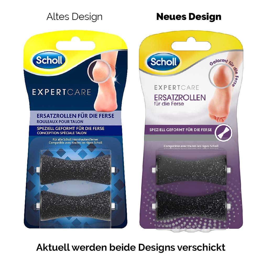 Scholl Expertcare Replacement Rollers for The Heel, Refill Pack for scholl Electric Callus Remover, with Diamond Particles, 2 Rollers.