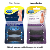 Scholl Expertcare Replacement Rollers for The Heel, Refill Pack for scholl Electric Callus Remover, with Diamond Particles, 2 Rollers.