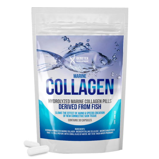MoovWell Hydrolyzed Fish Collagen Marine Capsules – Skin, Joint Health Support Supplement – 5000mg, 30 Capsules – Pure Fish Collagen for Healthy Skin, Hair, Nails, and Joints – Made in The UK