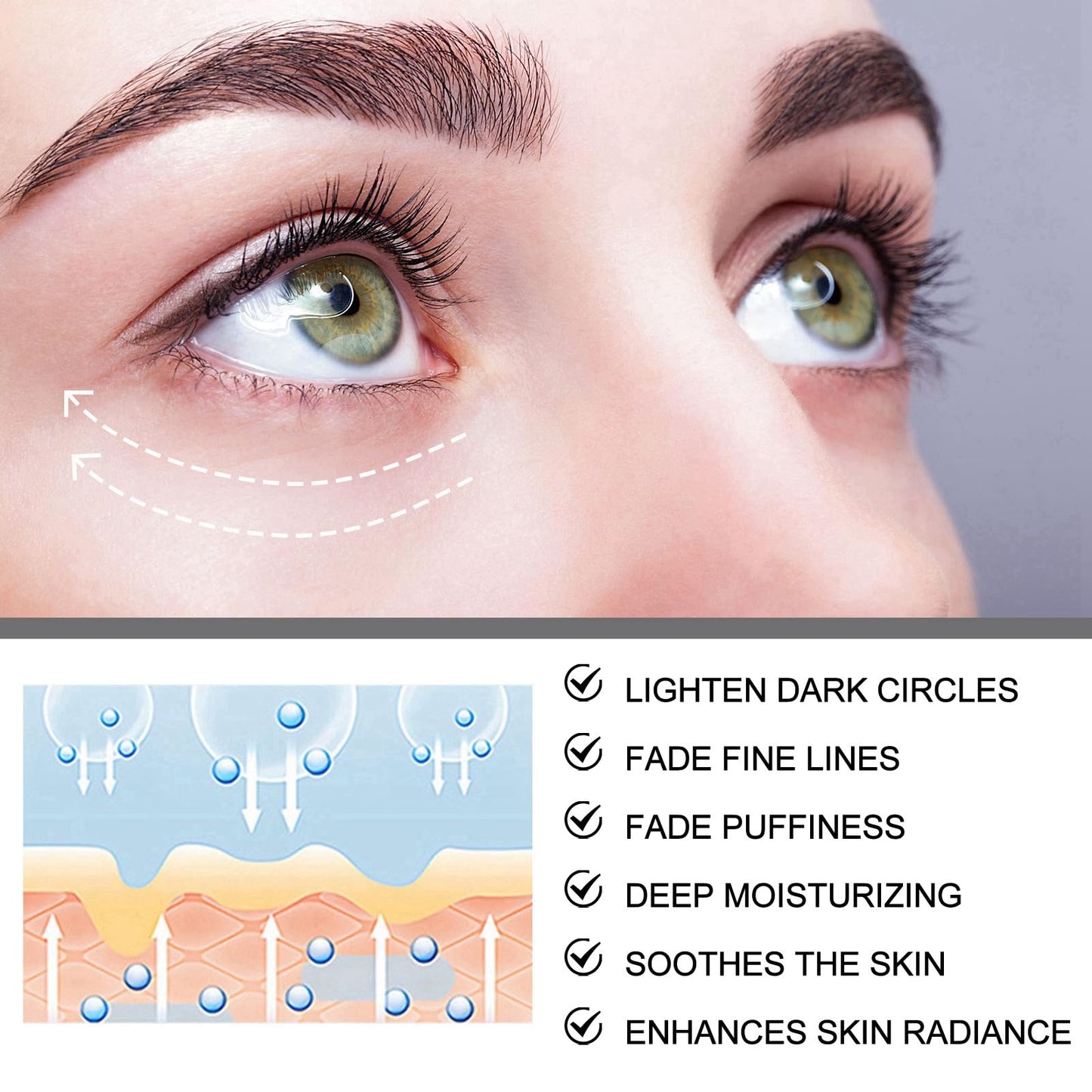 Jinjiar Rollerball Castor Oil,Castor Oil and Frankin-Cense Eye Roller,Dark Circles Under Eye Treatment Women,Eye Rollerball for Eyes,Eye Cream for Dark Circles and Puffy Eyes,Eye Gel,Eye Cream for Wrinkles