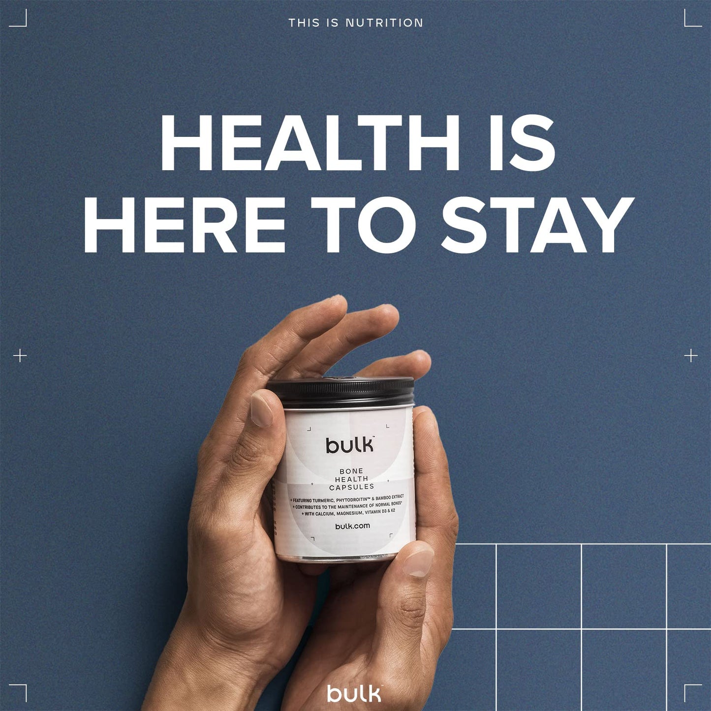 Bulk Bone Health Supplement Capsules, Calcium, Vitamin K, Vitamin D, Pack of 90, 30 Servings