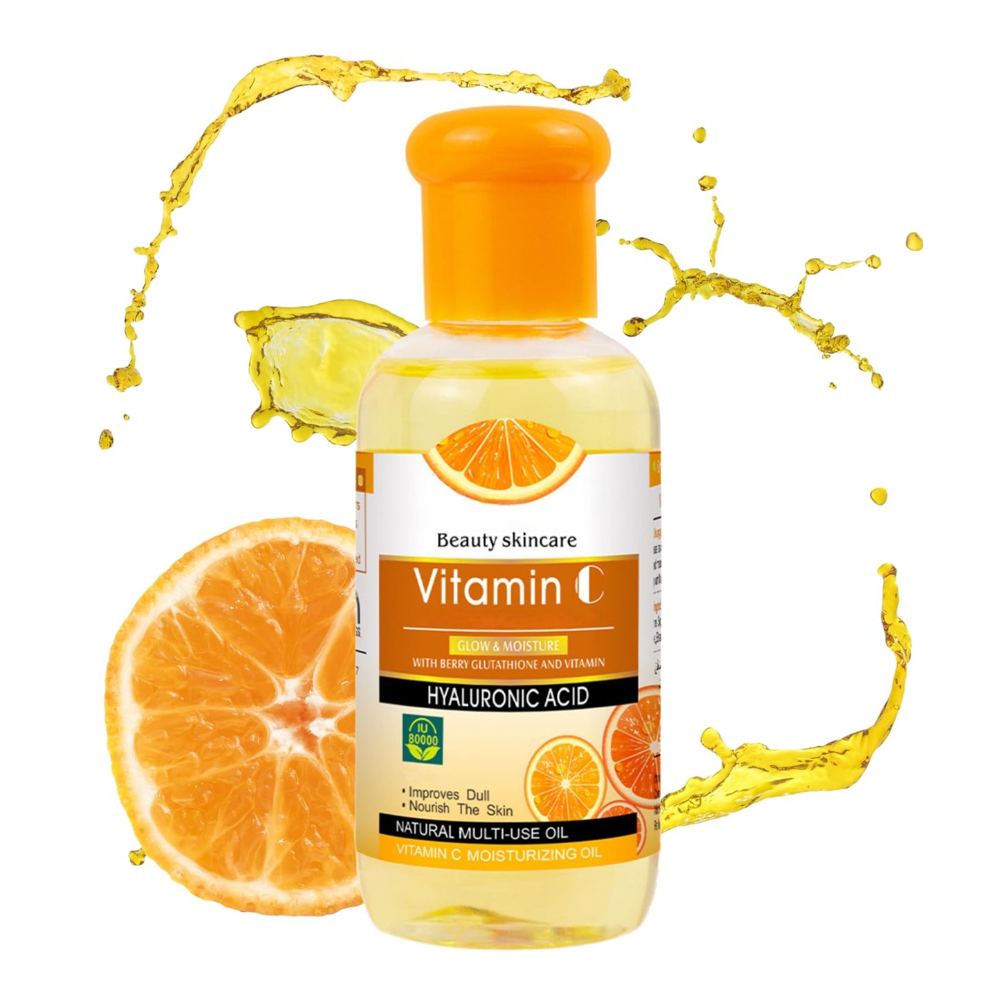 ISBEAUSOLS Vitamin C Oil, Body Oil for Women, Natural Vitamin C Face Oil, Massage Body Oil for Dry Skin, Multi-Use Oil for Moisturizing & Nourishing, Anti-Wrinkle Vitamin C Moisturiser, Body Skin Care, 75ml