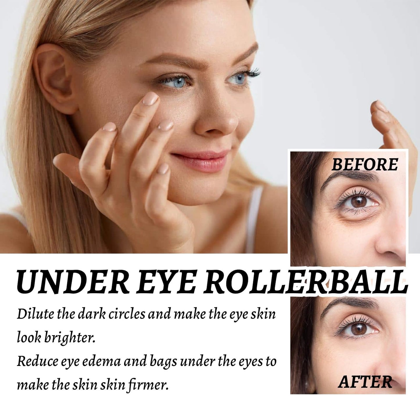 Rollerball Castor Oil,Castor Oil and Frankincense Eye Roller,Castor Oil Eye Roller Serum,Eye Cream for Dark Circles and Puffy Eyes,Eye Cream Anti Aging Skincare,Eye Bags Remover,Firming Eye Cream