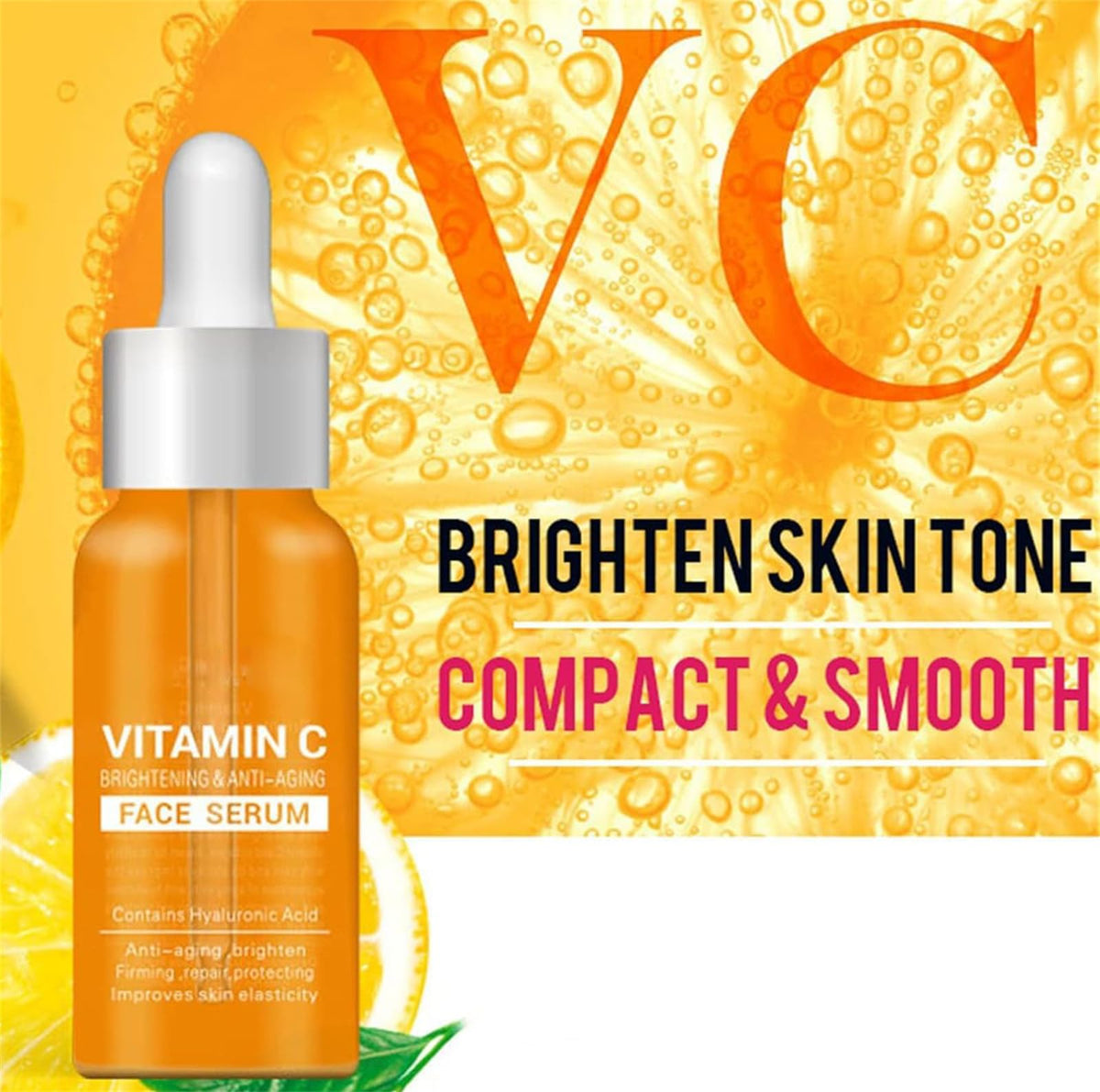 Cappuvini Vitamin C Face Serum, Brightening & Anti-aging Facial Serum for Face with Hyaluronic Acid for Face Even Skin Tone, Lines & Wrinkles (1)