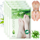 Ruojiar 4 Pairs Natural Aloe Vera Gel Foot Mask,Exfoliating Foot Peel Mask,Aloe Vera Peeling Foot Mask,Aloe Moisturizing Feet Peeling Mask,Foot Peel Mask for Hard Skin,Effective Exfoliating Feet Peeling Socks