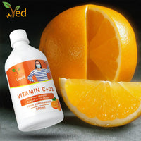 Ved Vitamin C & D3 Liquid Food Supplement for Adults - High Strength Vitamin D & Vitamin C per Dose- Support for Joints, Muscles & Immunity - Vegetarian - Orange Flavour (33 Days Supply)