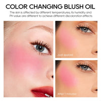 KYDA Liquid Blush, Color Change Blush Oil Tint, Moisturizing Lightweight Blendable Feel, Soft Cream Face Blush-Color Changing Pink