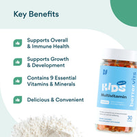 Bettervits Kids Multvitamin Gummies | 8 Minerals & Vitamins | Support Health and Development | Orange Flavour