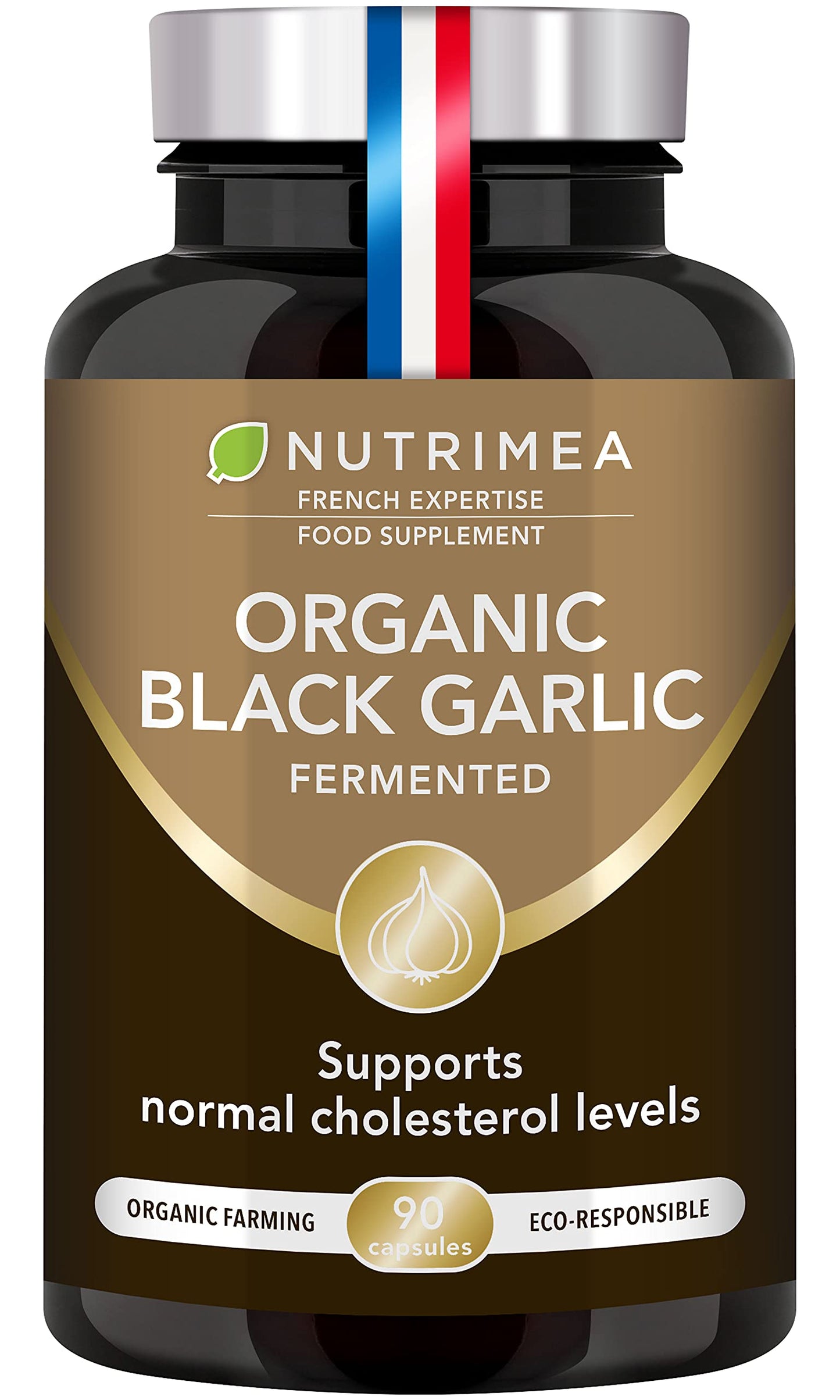 Organic Black Garlic (Fermented) | PATENTED Extract Standardised in S-allyl-cysteine | Immune System Booster | Natural Antioxidant | 90 Vegan Capsules (250mg) | French Expertise