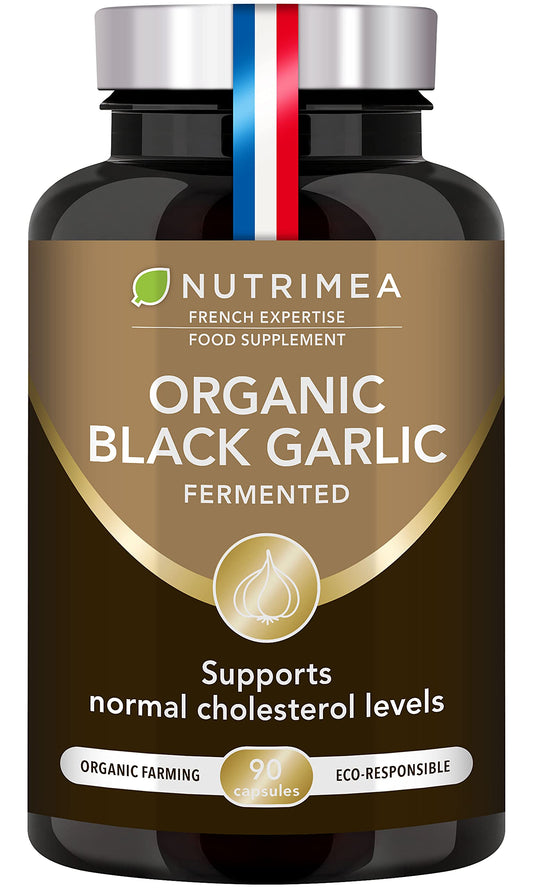 Organic Black Garlic (Fermented) | PATENTED Extract Standardised in S-allyl-cysteine | Immune System Booster | Natural Antioxidant | 90 Vegan Capsules (250mg) | French Expertise