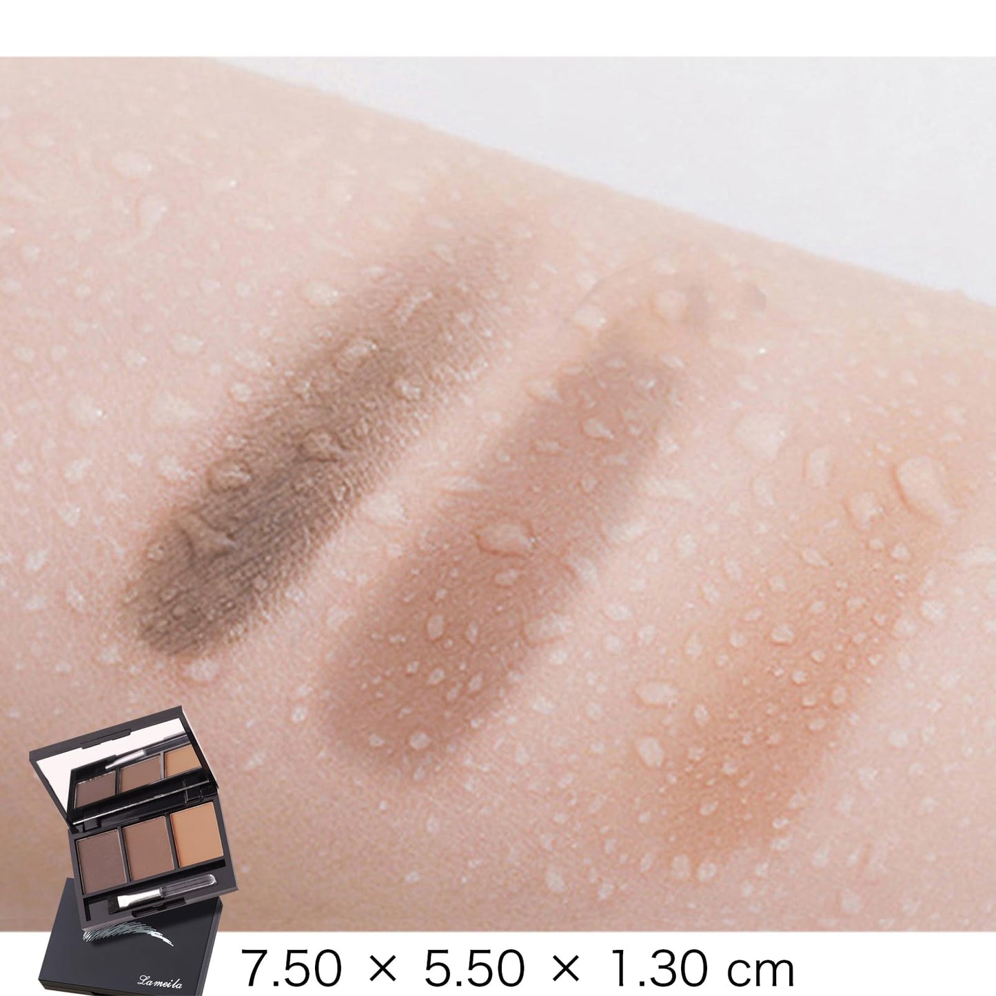 HAORQEE Eyebrow Powder Palette, Dark Brown Light Brown Brow Powder Shaping Kit Eyebrow Filler Brow Tint Root Touch Up Face Contour Hairline Powder, Natural Waterproof Long Lasting Make-Up Palette with Brush