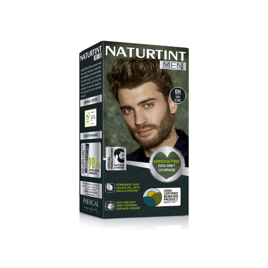NATURTINT Naturtint Men Permanent Hair Colour Gel 6N Dark Blonde for Hair Beard and Moustache. Ammonia Free, up to 100% Grey Coverage, Natural Looking Long Lasting Results
