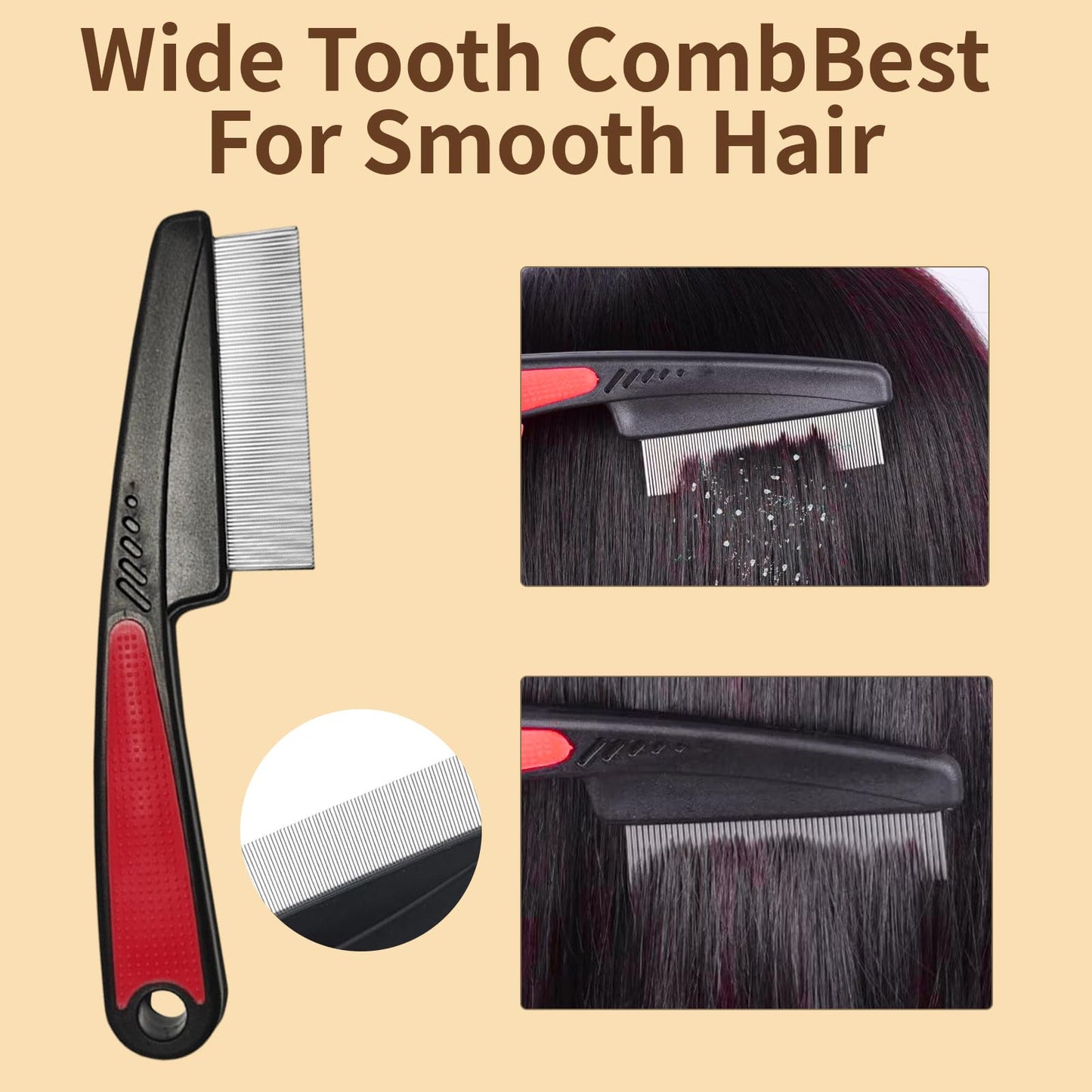 Neyeau 3 Pcs Scalp Comb for Dandruff,Pressable Scalp Sweep Detoxing Comb,Fine Tooth and Head Lice brush for Women Men Scalp Massage Refreshing
