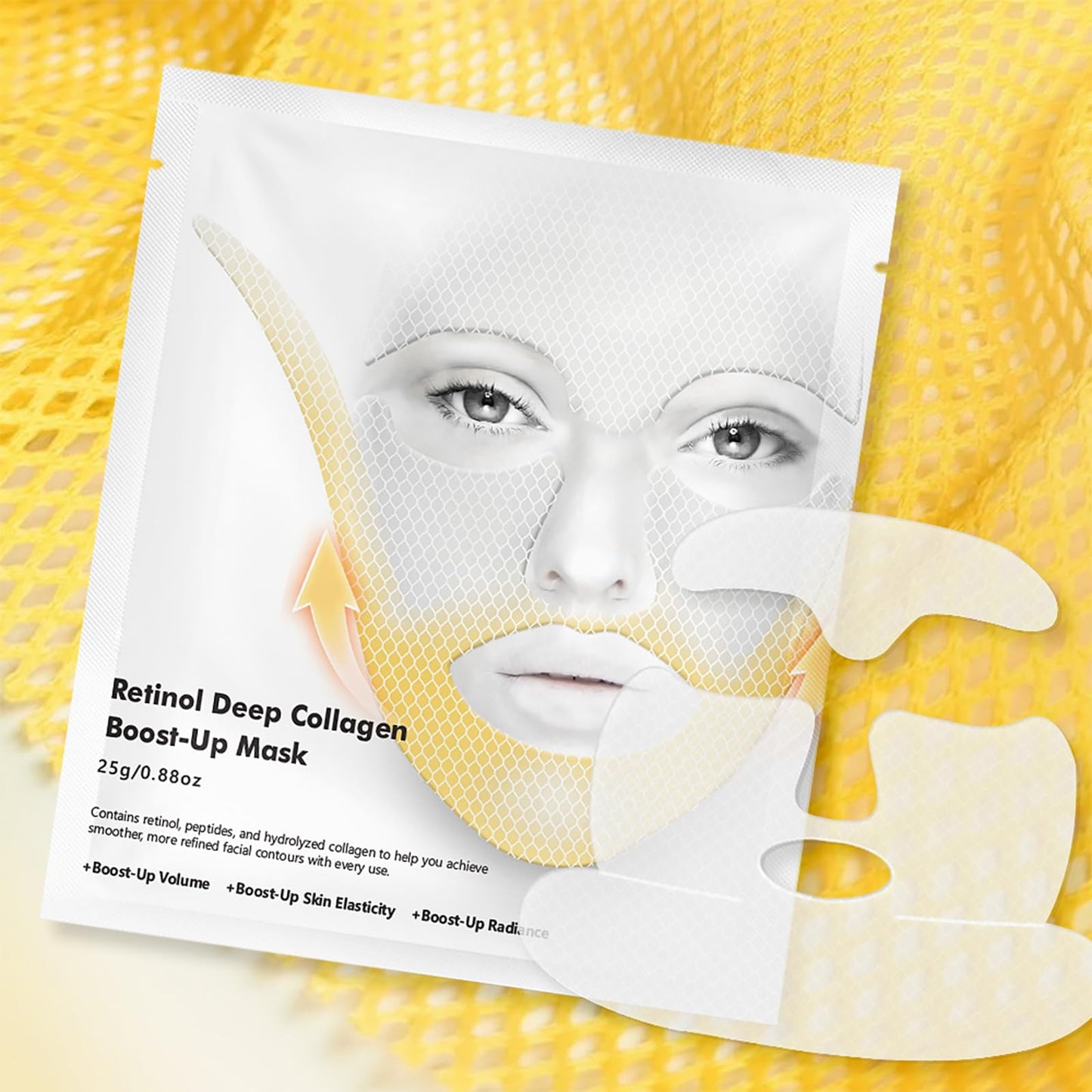 ThamGlow Retinol Deep Collagen Boost-Up Mask, Forehead Wrinkle Patches & V Edge Patches Face Lift, V Line Face Lifting Chin Mask, Neck Tape For Saggy Neck - Hydrate, Firm & Smooth Skin, Anti-Ageing Formula