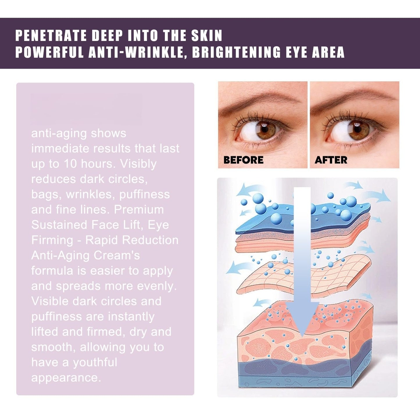 Electric Eye Cream,Eye Cream for Dark Circles and Puffy Eyes,Organic Eye Repair Cream,E-ye Bags Remover,Ey-e Cre-am for Wrinkles,Firming Ey-e Cr-eam,E-ye Serum for Dark Circles,Eyecare Products