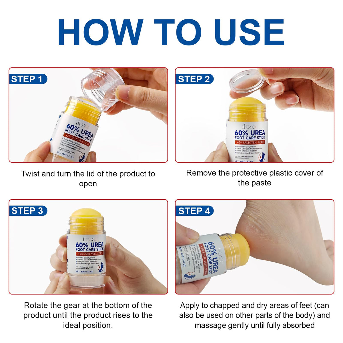 BODY JUICE OIL Urea Cream 60 Percent for Feet Plus 2% Salicylic Acid, Urea Foot Cream for Cracked Heels and Dry Skin, Cracked Heel Repair Cream, 2PCS