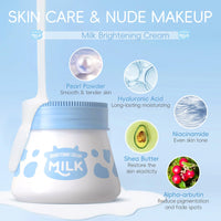 ChicNana Milk Skin Care Sets&Kits, Milk Skincare Set, Beauty Gift Sets for Teenage Girls, Skincare Set with serum, toner, cleanser, eye cream, sunscreen, brightenng cream, exfoliating scrub, washbag (8pcs)