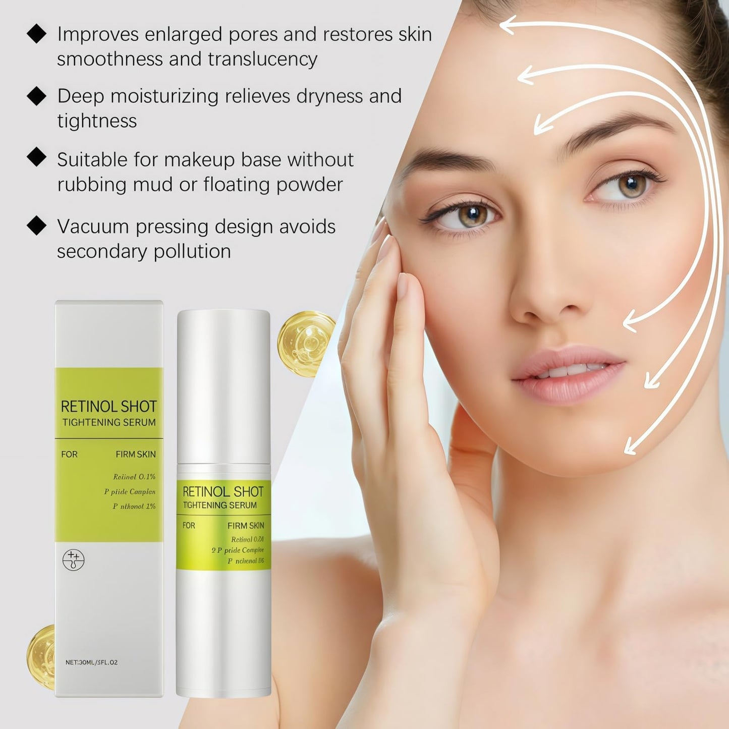 CUOFOL Retinol Youth Renewal Serum,Retinol Skin Booster Serum,Anti-Wrinkle & Pore-Tightening Ser/um,for Plump & Even Skin Tone,Pore Minimizer,Dark Spots and Elasticity,Reduces the Appearance of Wrinkles