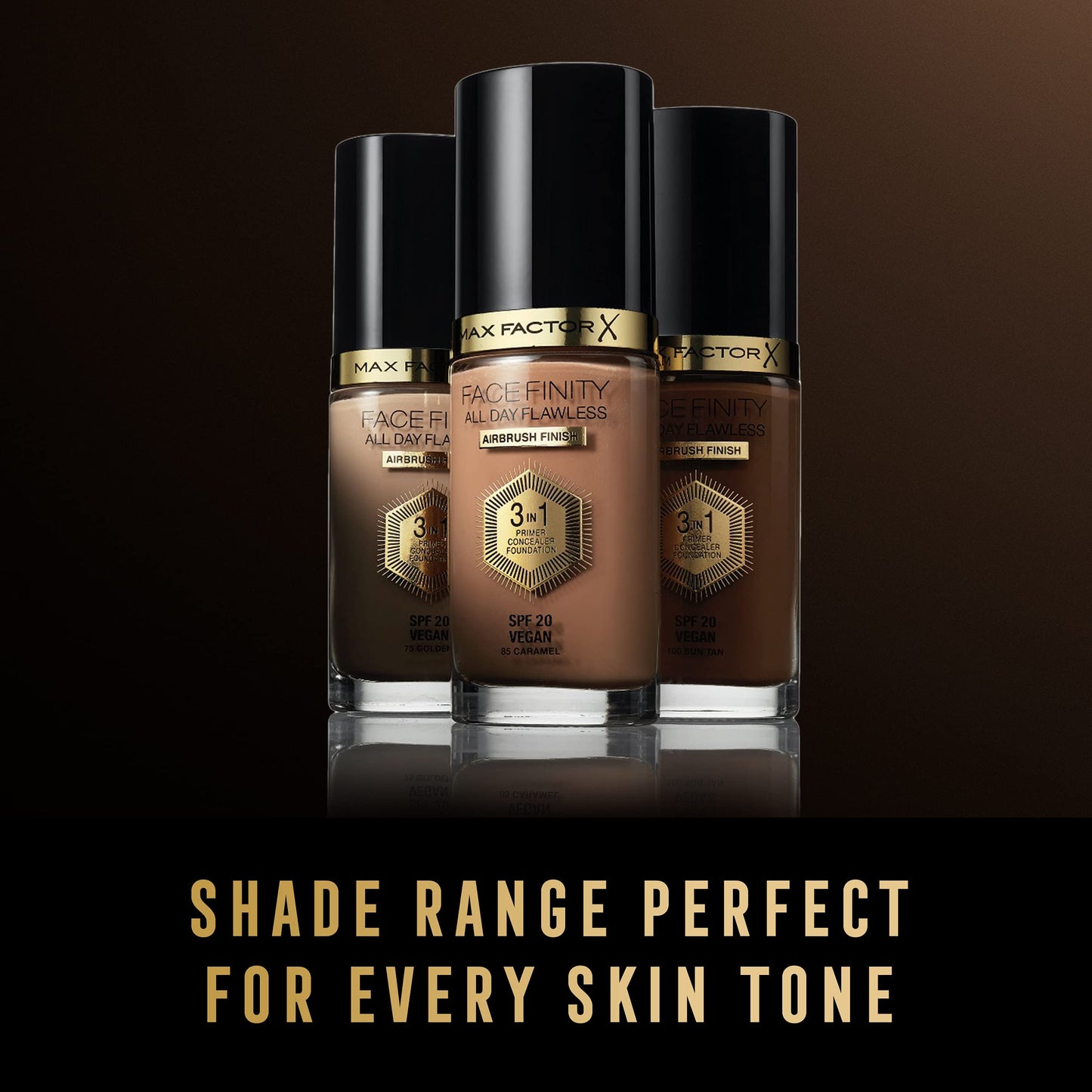 Max Factor Facefinity 3-in-1 All Day Flawless Liquid Foundation, SPF 20 - 91 Warm Amber, 30 ml
