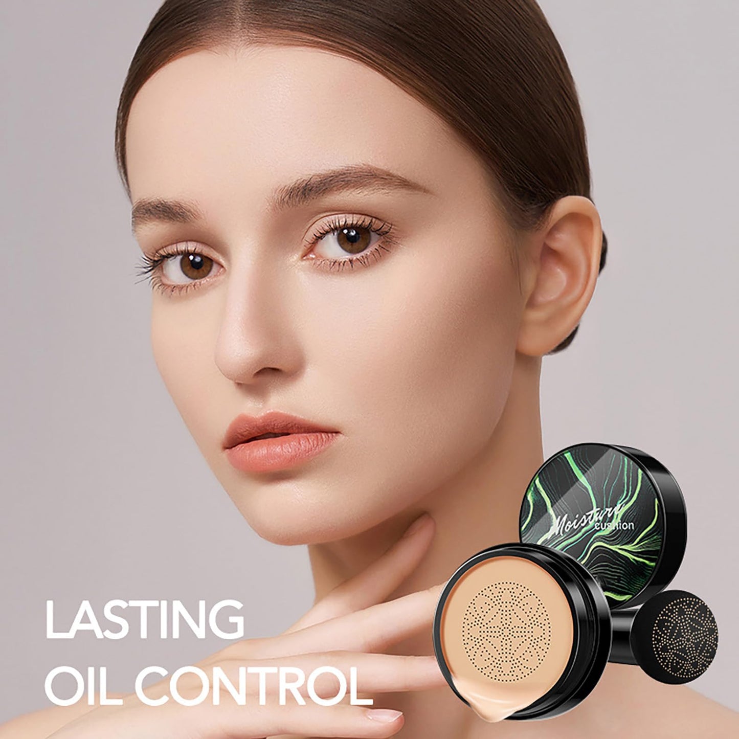 NatrLuxe Mushroom Head Air Cushion CC Cream - Moisturizing Full Coverage Foundation & Brightening Pigment BB Cream Matte Foundation Set - Gift For Women