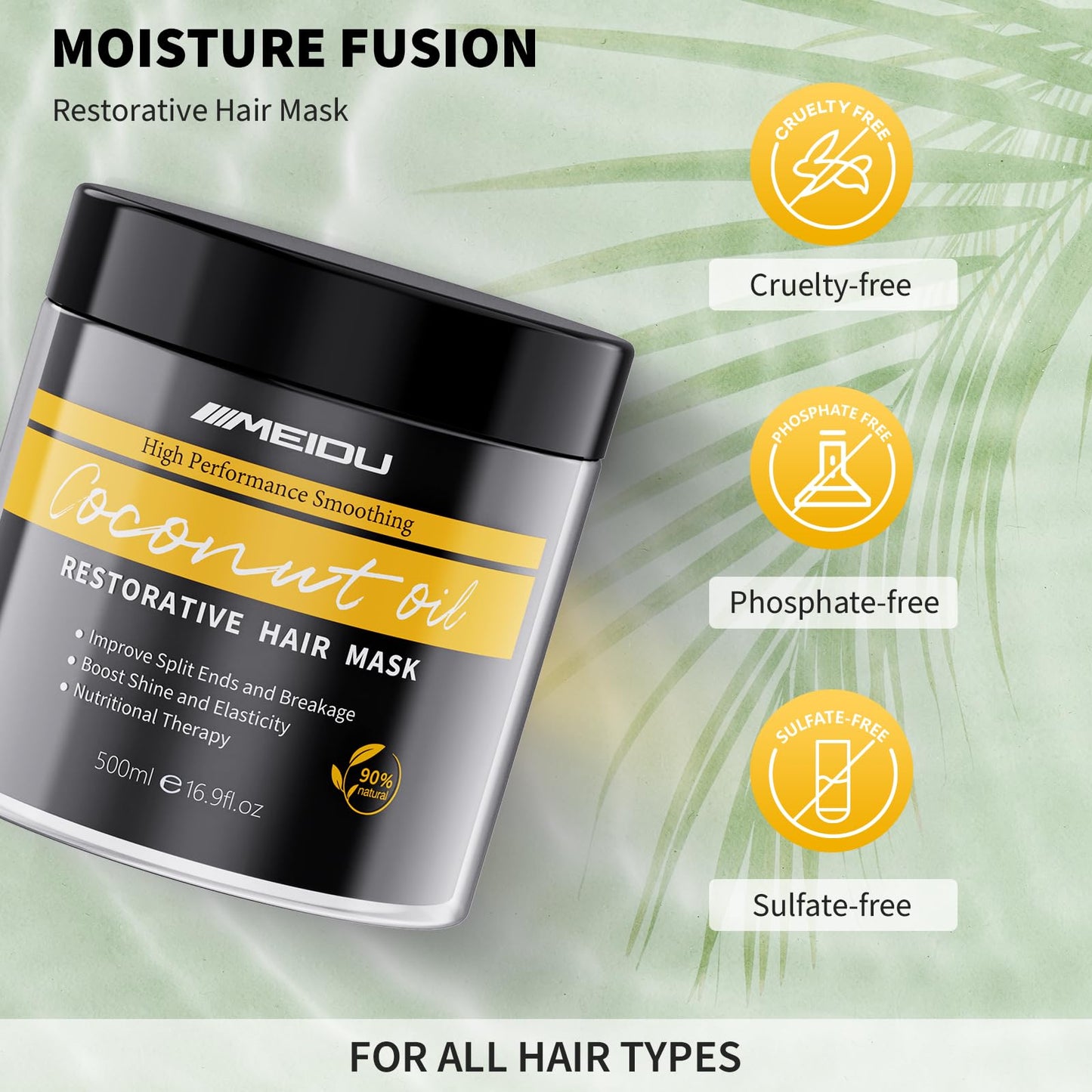 Ingbear Hair Mask for Dry Damaged Hair, Keratin Hair Repair Treatment, Deep Conditioning Hydrating Hair Treatment for Coloured Hair, Coconut Oil Hair mask for Women with Curly Hair