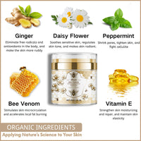 IZBEAUVO Bee Venom Skin Firming Body Cream, Skin Tightening Cream Body, Bees Firming Moisturizing Cream, Cellulite Cream For Firmer & Recovered Skin, Luxury Bee Venom Slimming Cream, Natural Bee Venom Cream