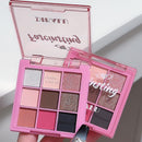 GEEWHILE Pink Eyeshadow Palette Brown Black Pink Matte Glitter Eye Shadow Pallets For Women, Highly Pigmented Long Lasting Pink Smokey Eyeshadow Make-Up Palettes Waterproof Blendable Pink Eyeshadow Palette