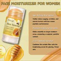 IZBEAUVO 2PCS Bee Venom Face & Neck Firming Stick - Skin Tightening Cream for Wrinkles & Double Chin Reducer, Anti-Aging Brightening Serum, Non-Greasy Portable Skincare Balm, Deep Moisturizing Collagen Boost