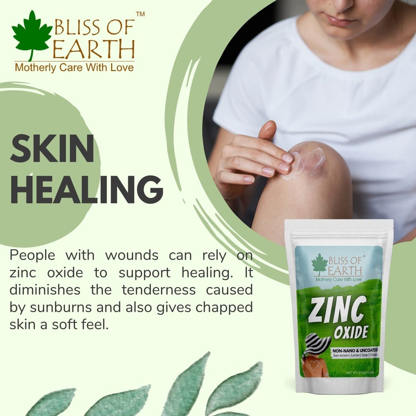 BLISS OF EARTH Bliss of Earth 113gm Zinc Oxide Powder Non Nano & Uncoated for Cosmetic & DIY Products Sunscream, Soap, Lotion