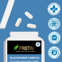 Protiv Glucosamine Sulphate 2KCL 1000mg 60 Tablets | 888mg Base Glucosamine per Tablet | UK Manufactured
