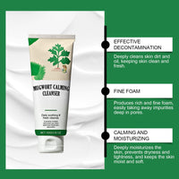 Shefave Mugwort Calming Face Cleanser, Mugwort Face Wash Women & Men, Calming Facial Cleanser, Hydrating Cleanser, Mugwort Cleanser for Sensitive Skin, Gentle Cleanser, Daily Soothing, Moisturizing