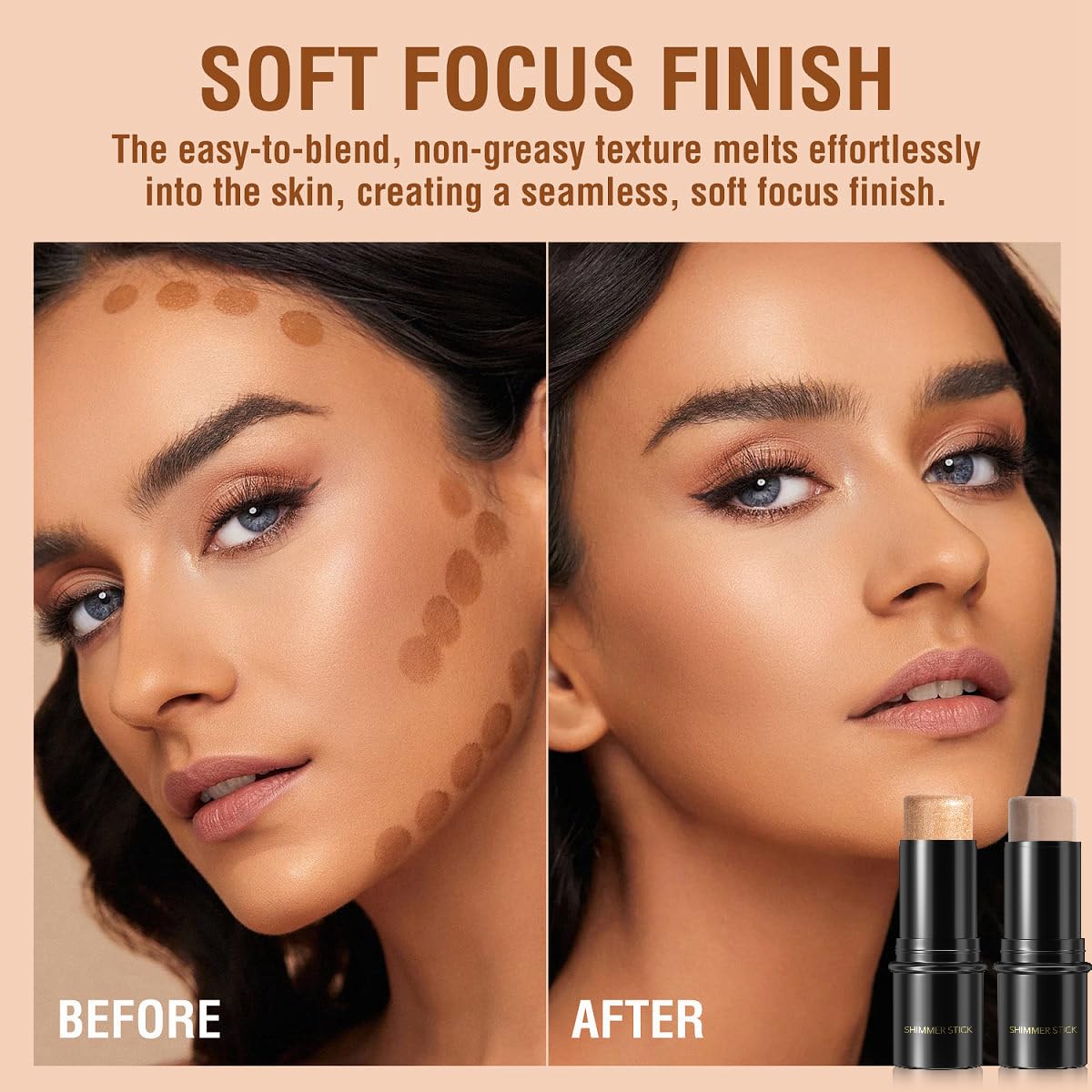 YUYUE-YY Bronzer Makeup Contour Stick, Highlighter Contour Bronzer Wand, Face Brightens Contour Stick for Long-Lasting & Waterproof. Face Make-up & Body Contour Highlight Makeup Illuminator for Daily Wear(10#)