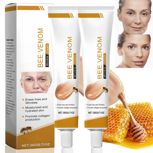 Xinyig 2Pcs Bee Venom Wrinkle Removal Cream,Bee Venom Anti-Wrinkle Cream,Bee Venom Skin Treatment Cream,Skin Firming Cream for All Skin Types,Skin Tightening Cream for Face,Anti Aging Face Cream for Woman