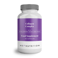 Hey Nutrition Collagen Complex Hyaluronic Acid & Sea Kelp Vitamin E, C, Biotin - Healthy Nails, Skin, Hair Joints Metabolism - Type 1 Marine Supplement - Non GMO, 60 Capsules