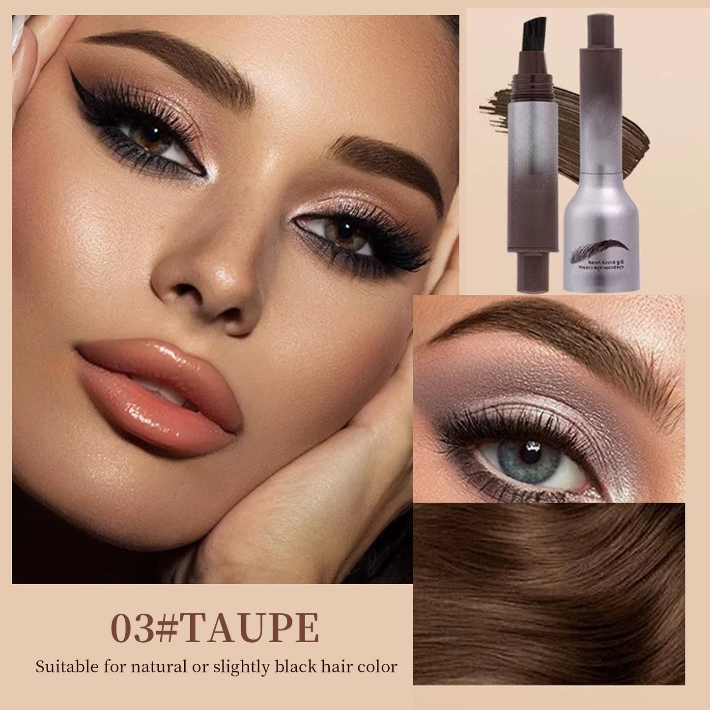 Generic Instant Brow Brush & Dip Kit – Waterproof Angled Eyebrow Brush with Brow Pomade and Brow Gel – Natural Sheglam Eyebrow Look – Beauty Brow Definer for Women, Long-Lasting Brow Makeup Tool