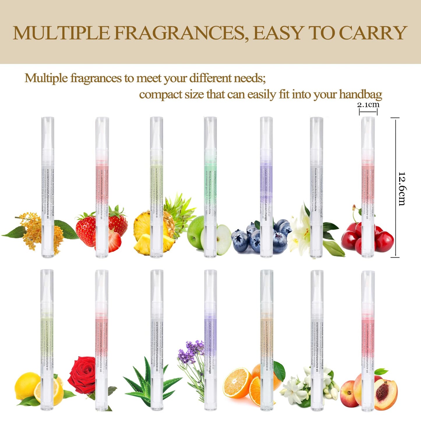 14Pcs Cuticle Oil Pen for Nails,Natural Ingredients Nail Nutrient Oil Pen for Nail Growth Care,Mixed Flavors Come With Soft Brush Nail Treatments Prevent Dry Cracking and Hangnails,Deep Nourishment