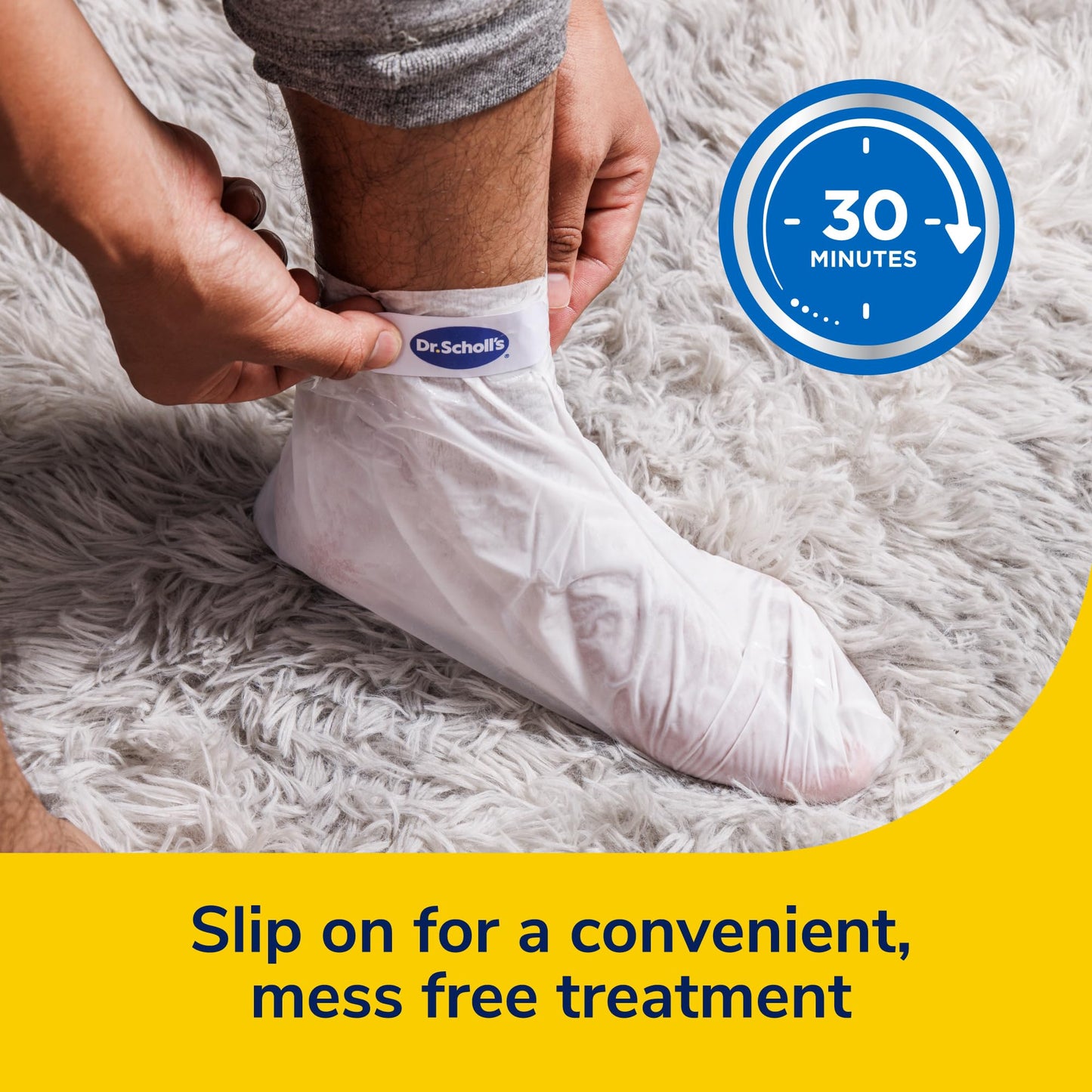 Dr. Scholl's Ultra Hydrating Foot Mask 3 Pack, Intensely Moisturizes Repairs and Softens Rough Dry Skin with Urea, 3 Count 1 Pair
