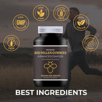 Fraction One Bee Pollen Gummies - 120 Gummies - 4 months Supply - 2000mg Bee Propolis with 100% NRV Vitamin D & Zinc per serving - Immune Boosting - Digestive Aid - Anti-inflammatory - Antiviral & Antibacterial