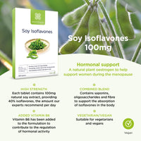 Healthspan Soy Isoflavones 100mg | 120 Tablets | with Vitamin B6 | Regulate Hormonal Activity | Natural Plant Oestrogen | 40% Isoflavone Content | Soy Germ Extract | Vegan