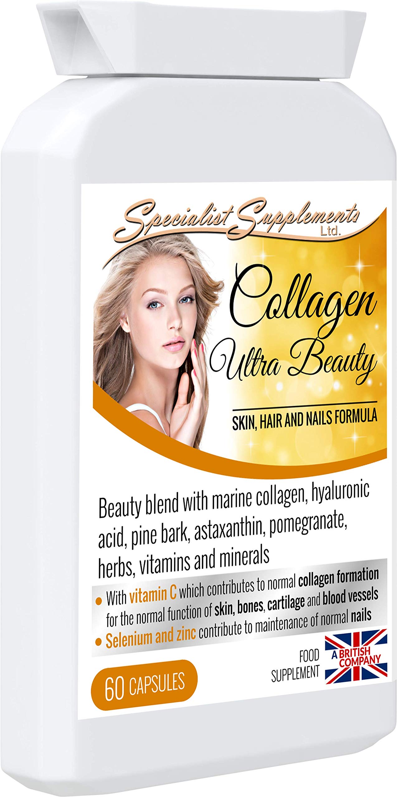 Specialist Supplements Collagen Ultra Beauty Marine Collagen, Hyaluronic Acid, Vitamin, Mineral, Herbal and Nutrient Complex