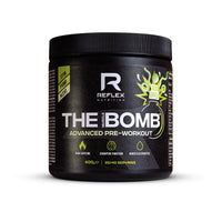 Reflex Nutrition Pre Workout The Muscle Bomb 350mg Caffeine 9g Citrulline Malate 2.5g Beta Alanine Added Hydration Electrolytes (Sour Apple, 400g)