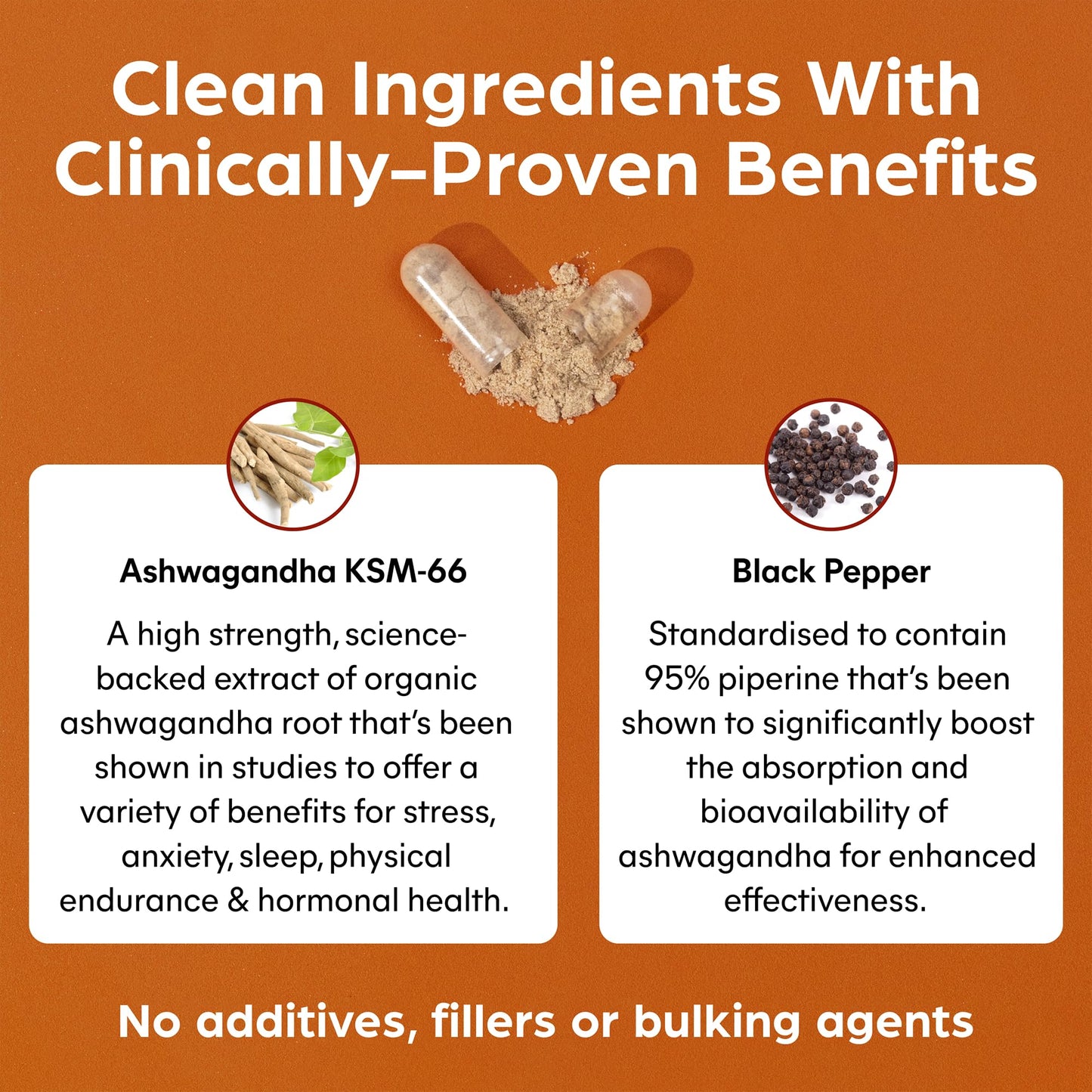 Ashwagandha KSM-66® Supplement - 90 Vegan Capsules - High Strength Organic Ashwagandha with Black Pepper - Made in The UK by Purolabs