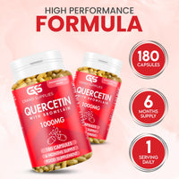 Generic Pure Quercetin Supplement 1000mg- Organic Quercetin Bromelain Capsules for Immune Health, Respiratory Support, & Overall Wellness- Non GMO Antioxidant Supplement- 6 Month Supply