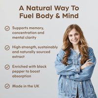 Lions Mane Mushroom Extract Supplement 1500mg - 60 High Strength Vegan Capsules with Black Pepper - Made in The UK by Purolabs