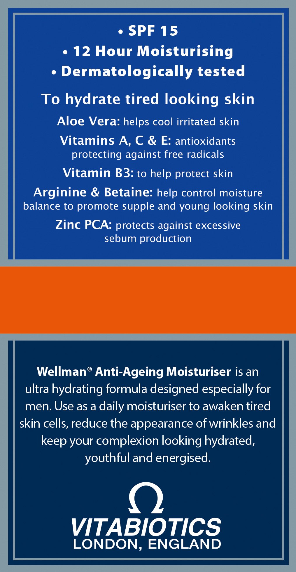 Vitabiotics Wellman Anti-Ageing Moisturiser - 50 ml
