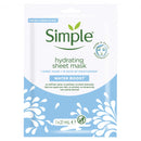Simple Hydrating 16 days' worth of moisturiser in just 15 minutes Sheet Mask face mask for dry skin 1 pc