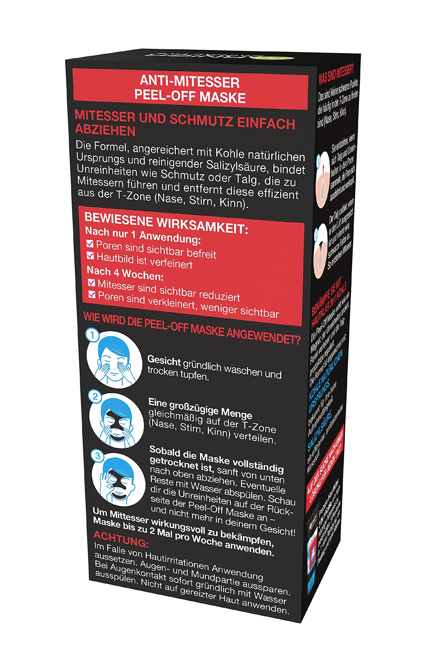Garnier Charcoal Peel-Off Anti-Blackhead Face Mask for Blemished Skin Clear