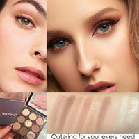 HAORQEE Eyeshadow Palette, Matte Shimmer Nude Eye Shadow Pallets for Women, Brown Long Lasting Shadows Palettes, Waterproof Highly Pigmented Pink Natural Look 9 Colour Eye Shadows for Makeup