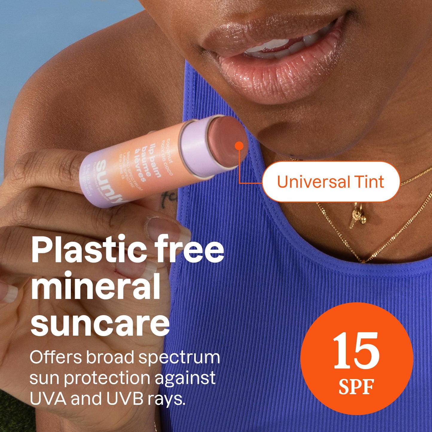 ATTITUDE Plastic-free Lip Balm with Sun Protection SPF 15, EWG Verified, Plant- and Mineral-Based Ingredients, Vegan, Coconut, 8.5 g